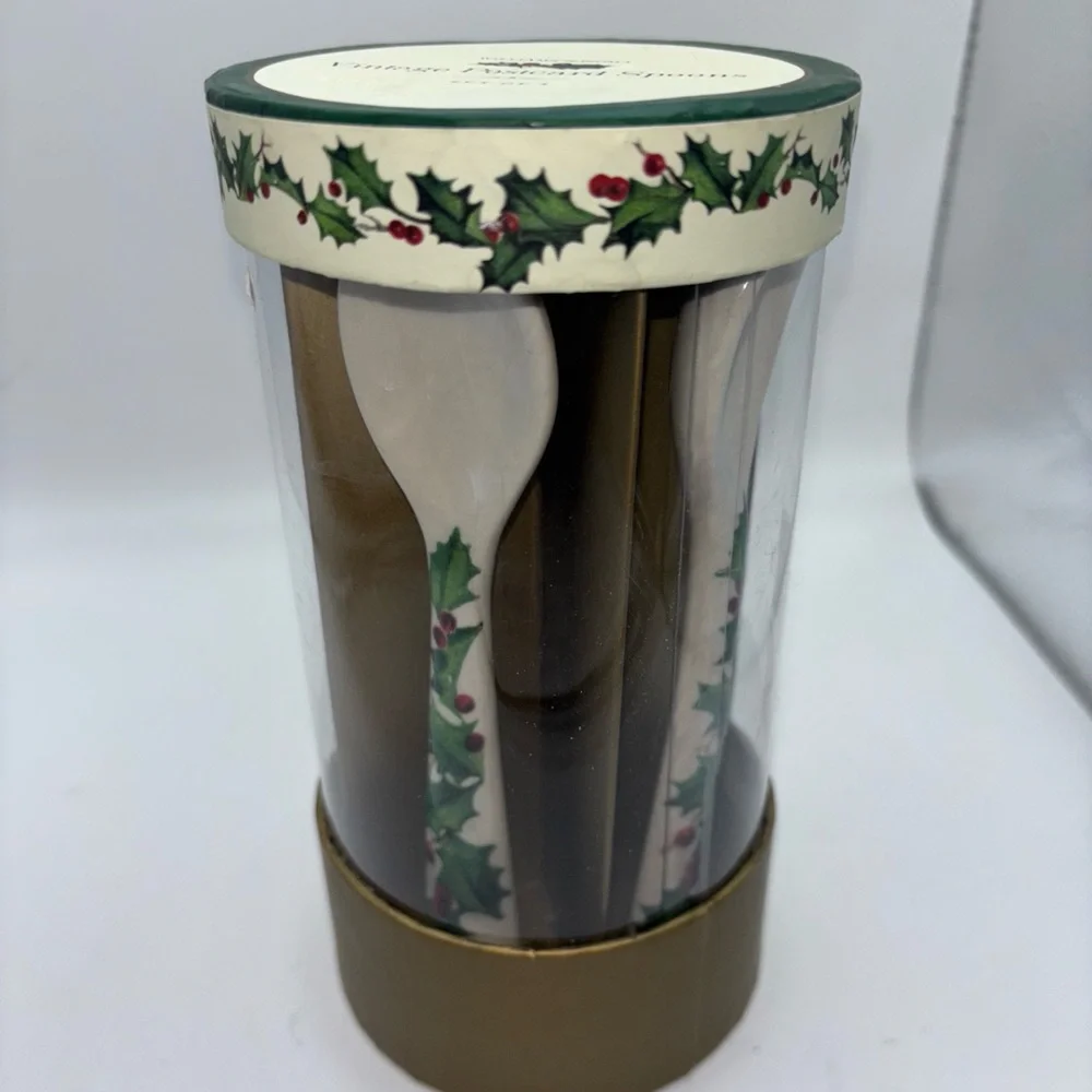 Williams-Sonoma vintage postcard ceramic spoons set of 4